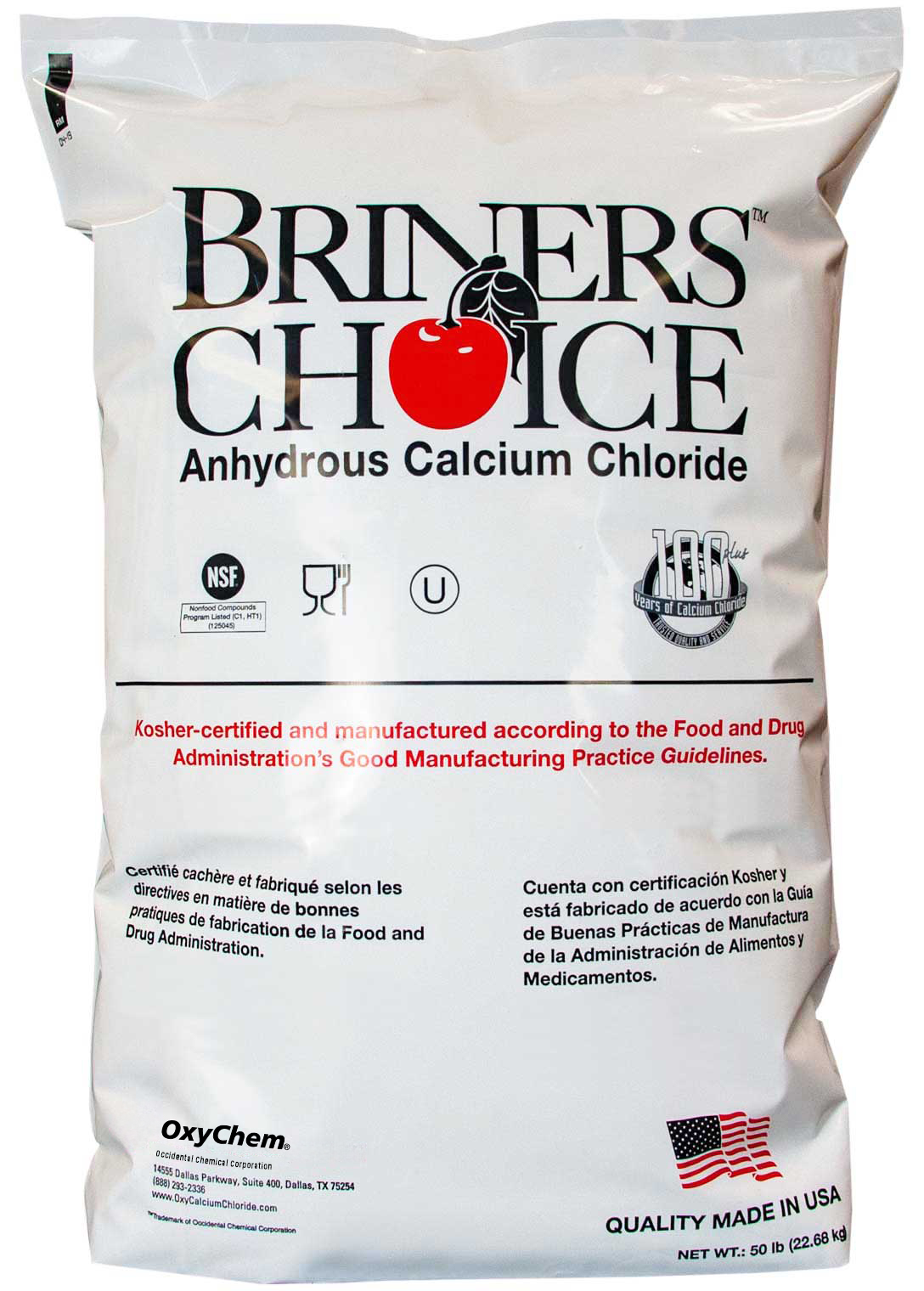 BRINERS CHOICE® Anhydrous Calcium Chloride Pellets - OxyChem Calcium Chloride
